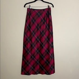 Donna Morgan silk plaid maxi skirt
